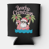 ビーチシークリスマストロピカルバケーションサンタビーチ 缶クーラー (正面)