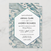 ビーチシーグラス海ブルー結婚式招待状 招待状 (正面/裏面)