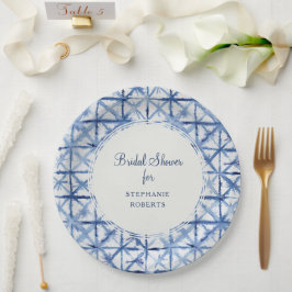 ビーチシーサイドコースト海軍ブルーホワイトブライダルシャワー ペーパープレート