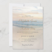 ビーチシーサイドサンセット結婚式招待状 招待状 (正面)