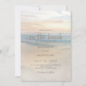 ビーチシーサイドサンセット結婚式招待状 招待状 (正面)