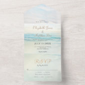 ビーチシーサイドサンライズ結婚ズ オールインワン招待状 (内側)