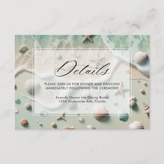 ビーチシーサイドデスティネーションウェディングの詳細 エンクロージャーカード (正面)