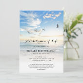 ビーチシーサイド海お祝いのライフ葬儀bl 招待状 (スタンド正面)