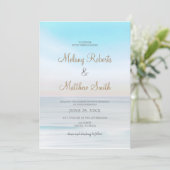 ビーチシーサイド海ビーチをテーマ結婚にした 招待状 (スタンド正面)