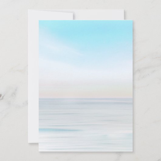 ビーチシーサイド海ビーチをテーマ結婚にした 招待状 (裏面)