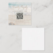 ビーチシーサイド/オーシャン結婚サイドのスキャンコードRSVP エンクロージャーカード (正面/裏面)