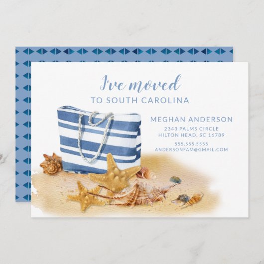 ビーチシーシェルの移動発表 招待状 (正面/裏面)