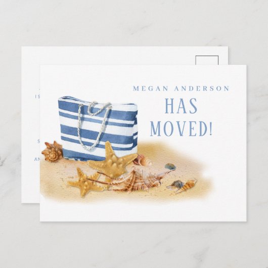 ビーチシーシェルの移動発表 案内ポストカード (正面/裏面)