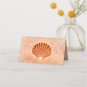 ビーチシーシェルエレガントウェディング婚約イベント プレイスカード (裏面)