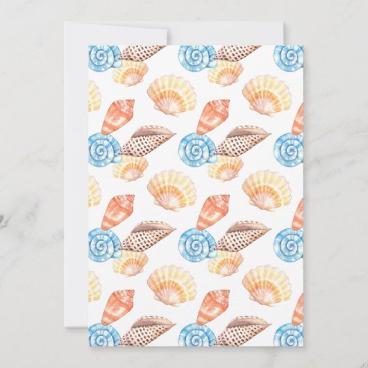 ビーチシーシェルカップルズシャワー招待状 招待状 (裏面)