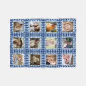 ビーチシーシェルキフェイクルト航海のフォトコラージュ フリースブランケット (正面(横))