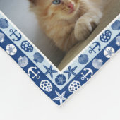 ビーチシーシェルキフェイクルト航海のフォトコラージュ フリースブランケット (角)