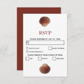 ビーチシーシェルクラスムウェディングRSVPカード 出欠カード (正面/裏面)