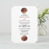 ビーチシーシェルクラムス結婚式招待状 招待状 (スタンド正面)