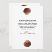 ビーチシーシェルク結婚ラムズサンキューカード サンキューカード (正面/裏面)