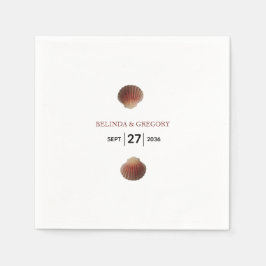 ビーチシーシェルク結婚ラムズ スタンダードカクテルナプキン