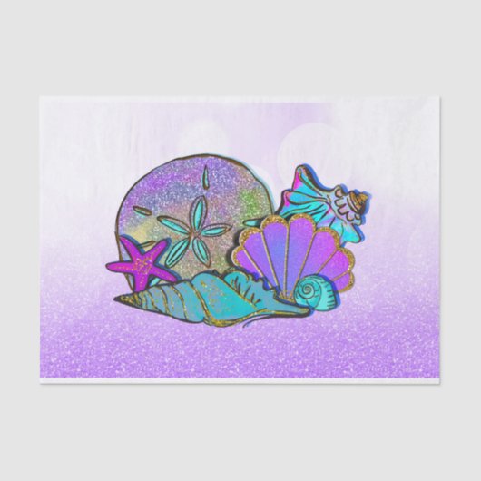 ビーチシーシェルグリッタースパークルバースデーパーティー 薄葉紙 (正面)