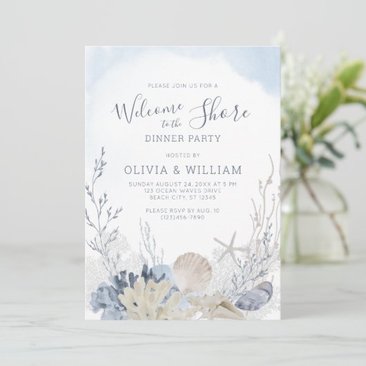 ビーチシーシェルコースタルディナーパーティー 招待状 (スタンド正面)