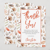 ビーチシーシェルシーサイドをテーマにしたパーティー サンキューカード (正面/裏面)