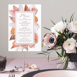 ビーチシーシェルズウォーターカラーコースタルシックフラットメニュー メニュー