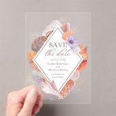 ビーチシーシェルズウォーターカラーコースタルシック結婚ズ アクリル招待状 (インサイチュ (ポータブル))