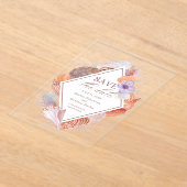 ビーチシーシェルズウォーターカラーコースタルシック結婚ズ アクリル招待状 (レイダウン)