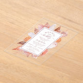 ビーチシーシェルズウォーターカラーコースタルシック結婚ズ アクリル招待状 (レイダウン)