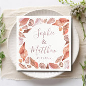 ビーチシーシェルズウォーターカラーコースタルシック結婚ズ スタンダードカクテルナプキン