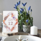 ビーチシーシェルズウォーターカラーコースタルシック結婚ズ テーブルナンバー