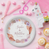 ビーチシーシェルズウォーターカラーコースタルシック結婚ズ ペーパープレート (パーティー)