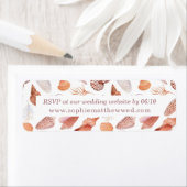 ビーチシーシェルズウォーターカラーコースタルシック結婚ズ ラベル (インサイチュ)