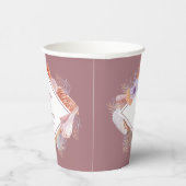ビーチシーシェルズウォーターカラーコースタルシック結婚ズ 紙コップ (右)