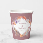 ビーチシーシェルズウォーターカラーコースタルシック結婚ズ 紙コップ (正面)