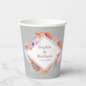 ビーチシーシェルズウォーターカラーコースタルシック結婚ズ 紙コップ (正面)