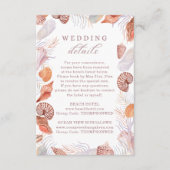 ビーチシーシェルズウォーターカラーコースト結婚詳細 エンクロージャーカード (正面)