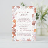 ビーチシーシェルズウォーターカラーコースト結婚詳細 エンクロージャーカード (スタンド正面)