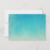 ビーチシーシェルズウォーターカラーターコイズウェディングRSVP 出欠カード (裏面)