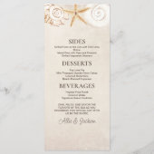 ビーチシーシェルズサンドシーサイドウェディングレセプション メニュー (裏面)