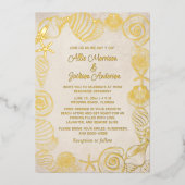 ビーチシーシェルズサンドシーサイ結婚ズ 箔シーズンカード (正面)