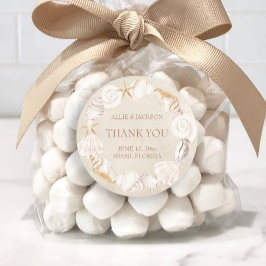 ビーチシーシェルズサンドシーサイ結婚ドの感謝 ラウンドシール