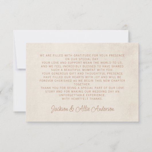 ビーチシーシェルズサンドシー結婚サイドの写真 サンキューカード (裏面)