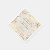 ビーチシーシェルズサンドラブシー結婚ズ スタンダードカクテルナプキン (角)