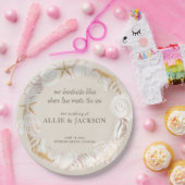 ビーチシーシェルズサンドラブシー結婚ズ ペーパープレート (パーティー)