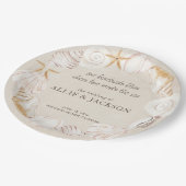 ビーチシーシェルズサンドラブシー結婚ズ ペーパープレート (アングル)