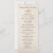 ビーチシーシェルズサンド結婚式 プログラムブライダルパーティ (裏面)