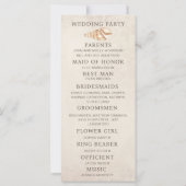 ビーチシーシェルズサンド結婚式 プログラムブライダルパーティ (裏面)