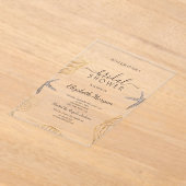 ビーチシーシェルズシーサンドブライダルシャワー アクリル招待状 (レイダウン)