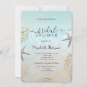 ビーチシーシェルズシーサンドブライダルシャワー 招待状 (正面)