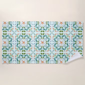 ビーチシーシェルズシーライフパターン ビーチタオル (正面)